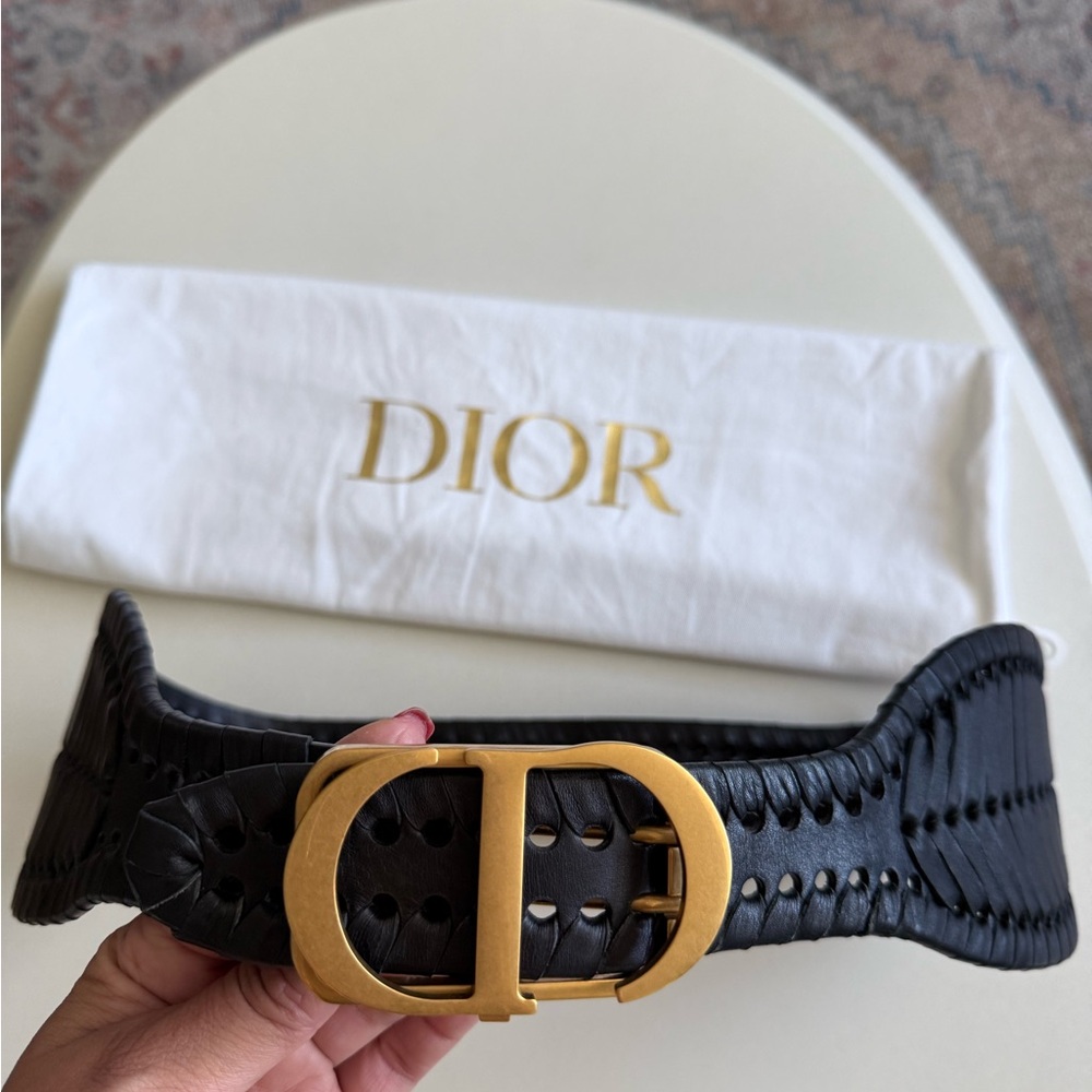 Dior Black Braided Corset belt